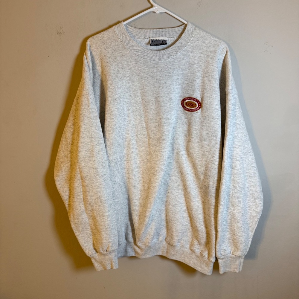 Vintage USC‎ Trojans Sweatshirt Mens XL Gray Vantage Club Collection Made in USA